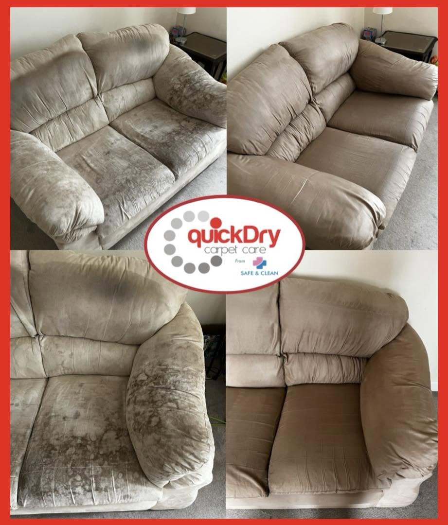 Professional sofa cleaning before and after