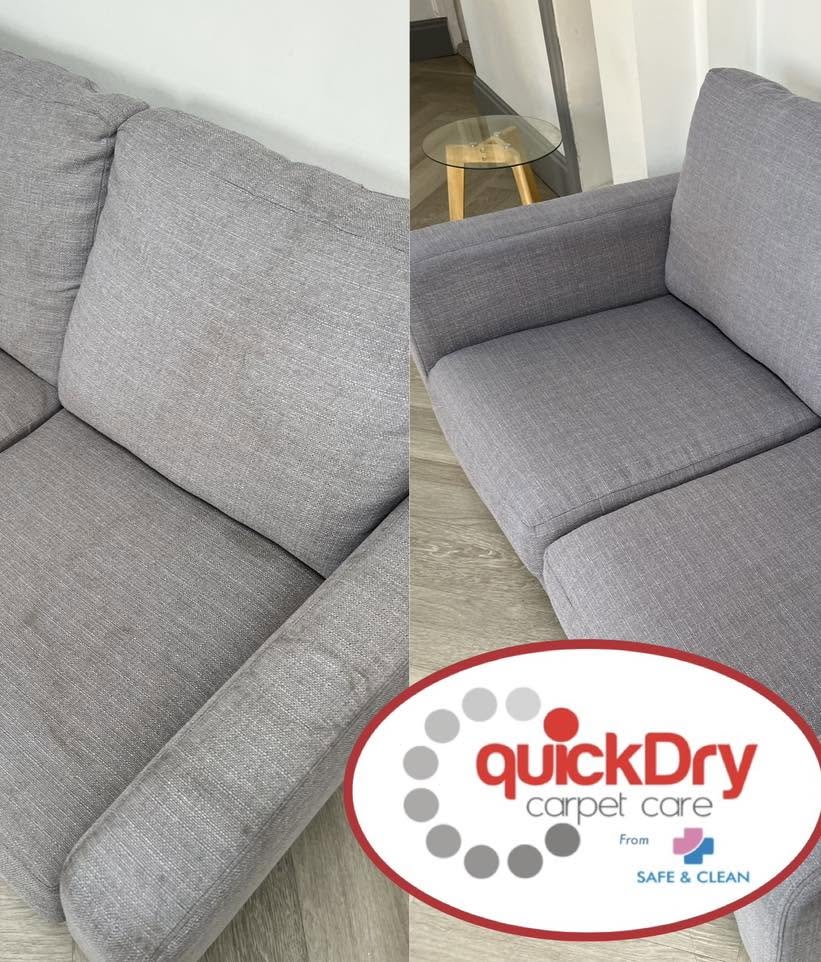 Professional sofa cleaning before and after